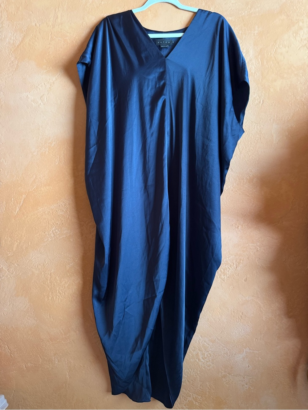 HATCH Navy Oversized Cocoon Caftan Dress One Size Made in USA